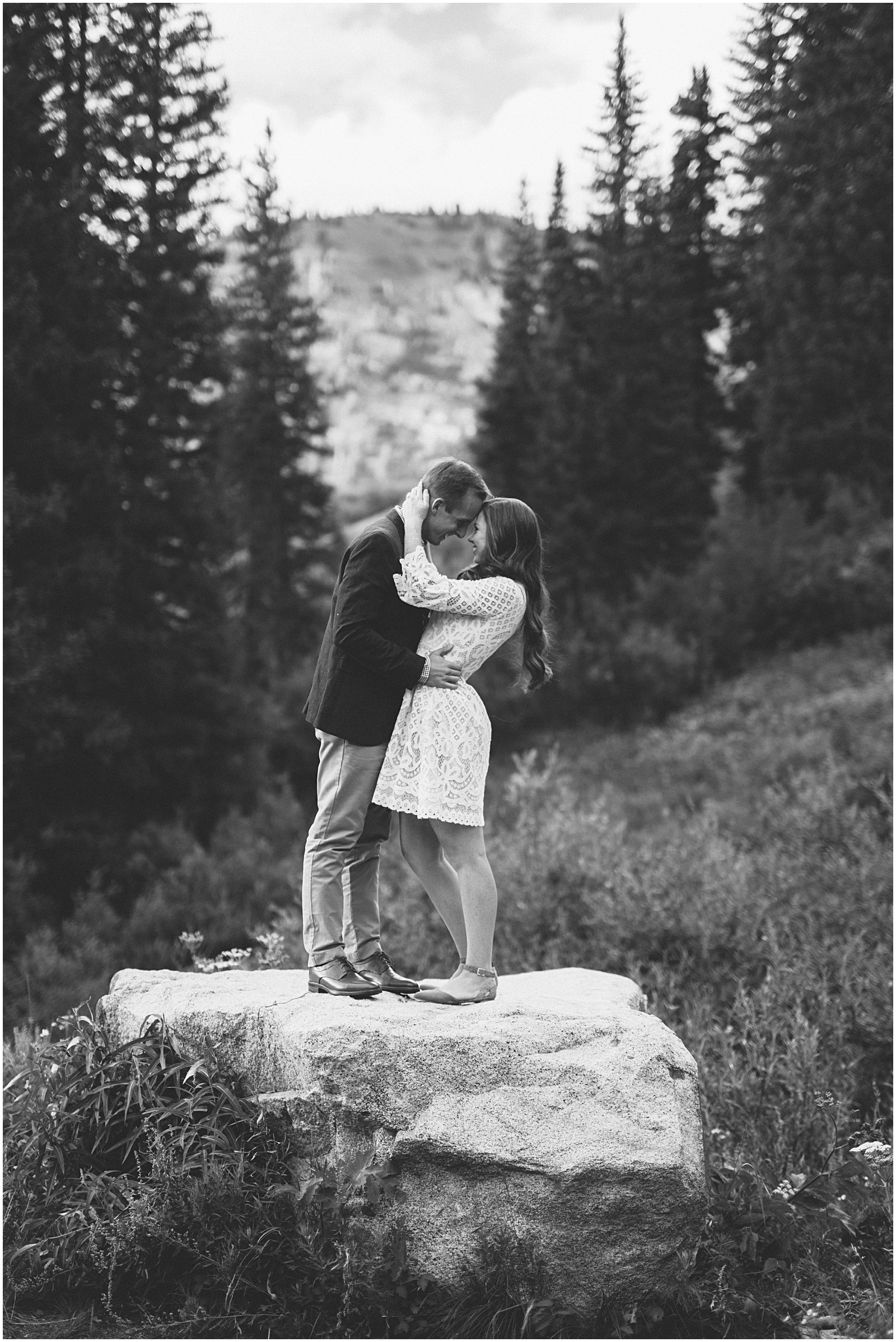 mountain wedding, summer wedding, wedding photographer, utah wedding, outdoors engagements, mountain engagements, black and white engagements 