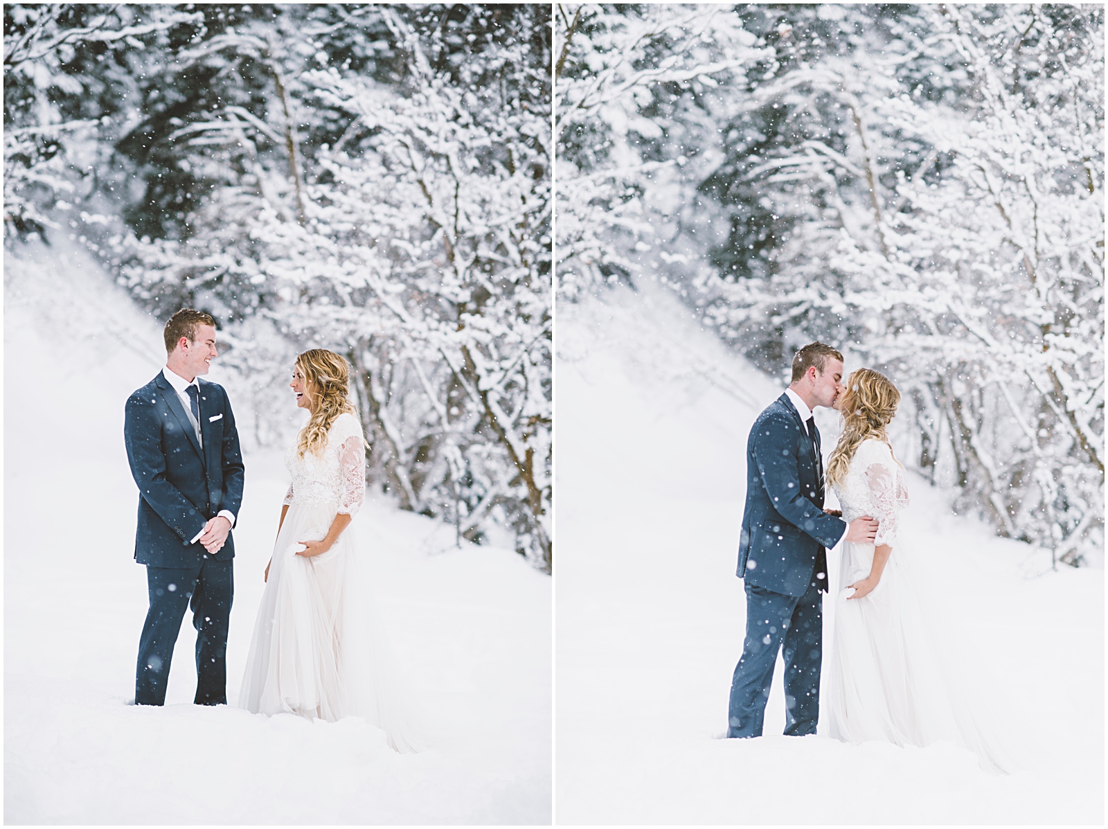 wedding, winter wedding, utah wedding, lace dress, lace wedding dress, snowy wedding shoot, bridals, winter bridals, bhld dress, bhld lace wedding dress, 